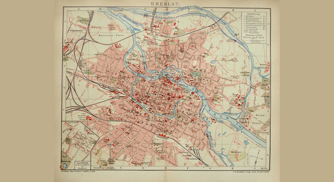 vintage map of Breslau